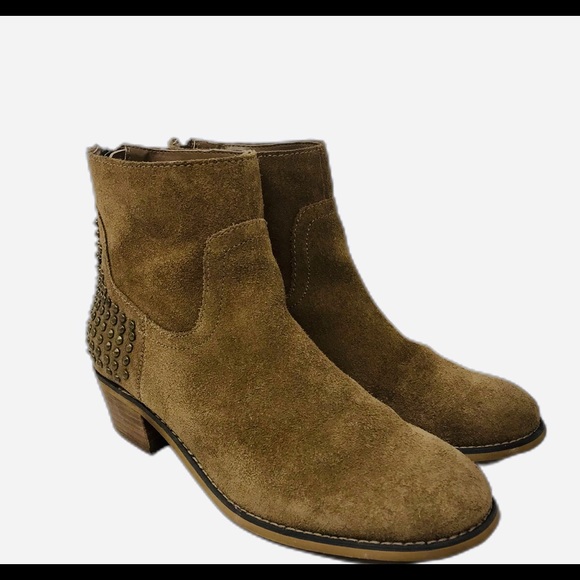 Marc Fisher Zen Studded Suede Ankle Bootie Tan6.5 - Picture 3 of 8